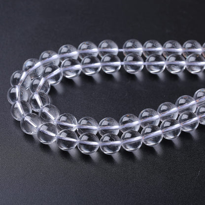 60PCS 6MM Clear White Crystal Quartz Stone Beads Natural Gemstone Bead Crystal Healing Energy Jewelry Making DIY 15 inches
