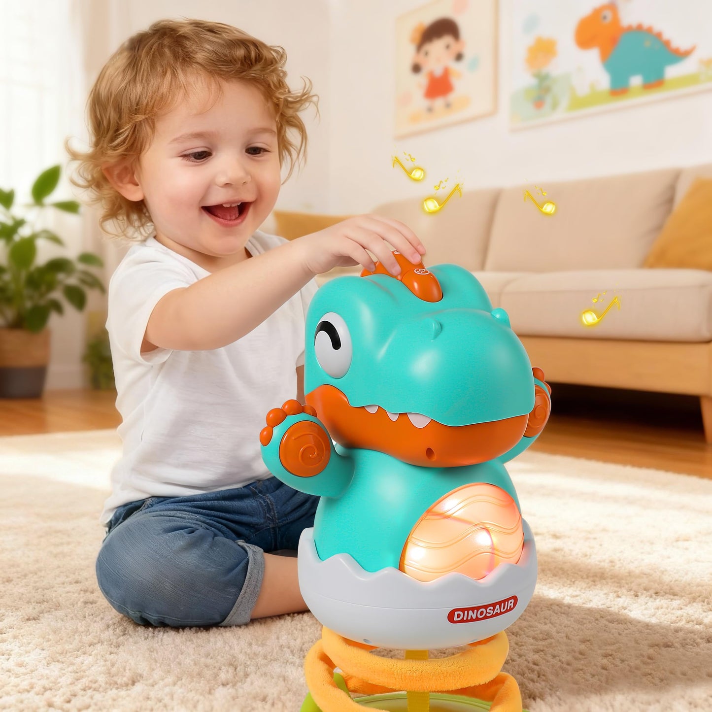 Didklom Baby & Toddler Learning Toy DJ Bouncin’ Beats with Music, Motor Skills & Cause-Effect Learning – Volume Control, Bouncing Action for Ages 9+ Months &for Boys and Girls