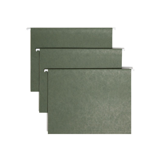 Smead Hanging File Folder, 1/5-Cut Adjustable Tab, Letter Size, Standard Green, Hanging Folders for Filing Cabinets, File Organizer Folder, 25 Count