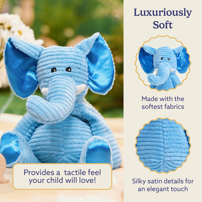 warmies Microwavable & Weighted Stuffed Animals, Elephant - Heated Stuffed Animal Plushie for Warmth & Comfort - Cute Soft Plush Toys for Adults & Children (Boys, Girls, Babies & Toddlers)
