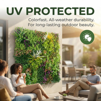 FOSZMAC 1PC 40"x 40" Artificial Grass for Wall, 3D Faux Boxwood Hedge Panels Green Wall Decor, Greenery Grass Wall Backdrop Panels for Indoor Outdoor Garden Backyard Ivy Privacy Fence Covering