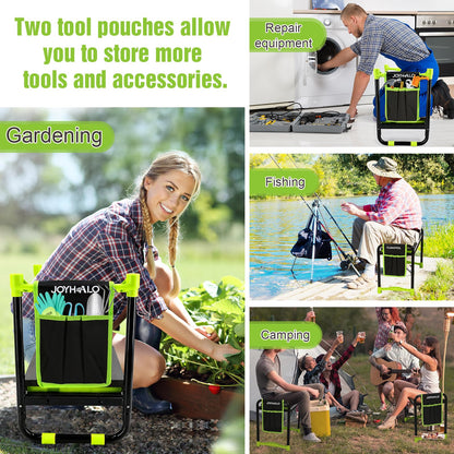 joyhalo 10.9 inch Wider Foldable Garden Kneeler and Seat Heavy Duty, Gardening Stool with Extra-Thick Kneeling Pad, Garden Bench for Kneeling and Sitting, Gardening Gifts for Women