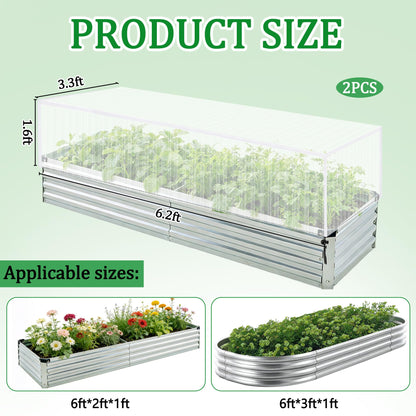 2 Pack Garden Netting for Raised Beds, 6x3 Ft Raised Bed Plant Covers for Garden Protection, Fine Mesh Bird Netting Pest Barrier Screen with Drawstring for Protecting Vegetables Fruits Crops
