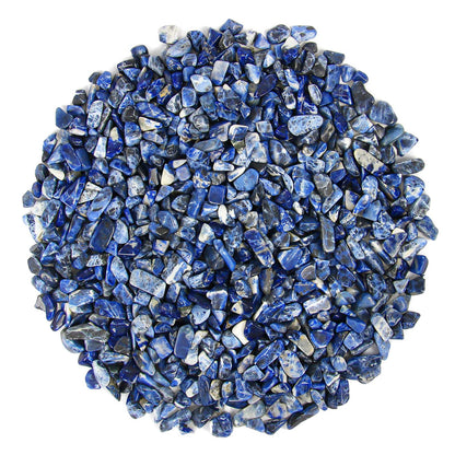 1.1lb Natural Crushed Sodalite Quartz Crystal Tumbled Chips-Sodalite Healing Crystals Chips Bulk, Crushed Crystal Gemstones for Crafts, Beautiful Package for Gift