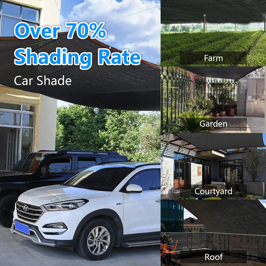 70% Black Shade Cloth for Garden, 10x12FT Resistant Garden Sun Shade Net, Durable Mesh Shade Tarp with Reinforced Grommets for Greenhouse, Plant, Chicken Coop, Pergola,Canopy (10ft*12ft)