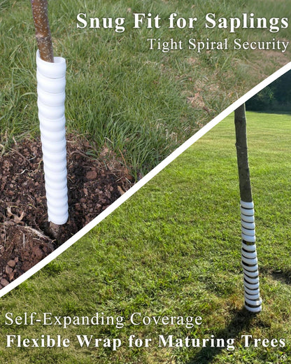 4 Pack Tree Trunk Protector, Spiral Tree Guard Wrap for Bark Protection, Dual Size Adjustable Plastic Tree Covers for Year-Round Garden Use, Durable Shield for Saplings & Shrubs (Standard)