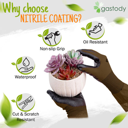 Gastody™ Long Gardening Gloves Women and Men M - Long Sleeve Garden Gloves Multipurpose Heavy Duty Outdoor and Indoor - Long Cuff Garden Gloves - Thorn Resistant Protective Work Rose Pruning Gloves