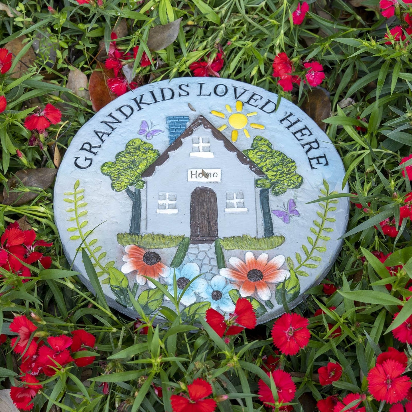 Bechivie Grandma Garden Stepping Stone Yard Walkway Step Stone Grandma Gifts from Grandchildren Home Outdoor Decor Lawn Concrete Stepping Stones with Sayings Outside Decorations