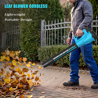 Leaf Blower,Cordless Leaf Blower with 2 X 4.0Ah Battery and Charger,6 Speed Mode Electric Leaf Blowers Cordless for Blowing Leaves,Blowers for Yard Garden Lawn Care and Dust,Gifts(M-Blue)
