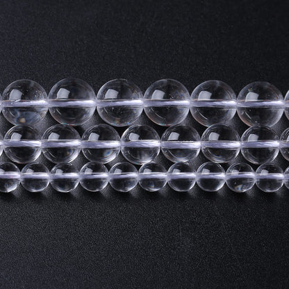 36PCS 10MM Clear White Crystal Quartz Stone Beads Natural Gemstone Bead Crystal Healing Energy Jewelry Making DIY 15 inches