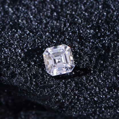 1-5 Carats Moissanite Loose Stone Lab Grown Synthetic Diamond Loose D Color Round/Oval/Heart/Princess/Cushion/Asscher/Pear/Marquise/Radiant/Emerald Cut Moissanite Loose Gem Stones for Ring Pendant Jewelry Making Gift (Asscher Cut, 1 Carats)