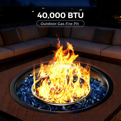 Jocoevol 2-Piece Propane Fire Pit Table 28 Inch Outdoor Gas Fire Pit 40,000 BTU with Tank Table Glass Rocks for Outside Patio Outdoor Backyard Deck Balcony, CSA Certified