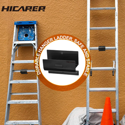 Hicarer 3 Pcs Ladder Hangers for Garage Wall Heavy Duty Utility Ladder Hook Wall Mount Wheelbarrow Hanger Tool for Patio Furniture Folding Chair Garage Organizers Storage (Black)