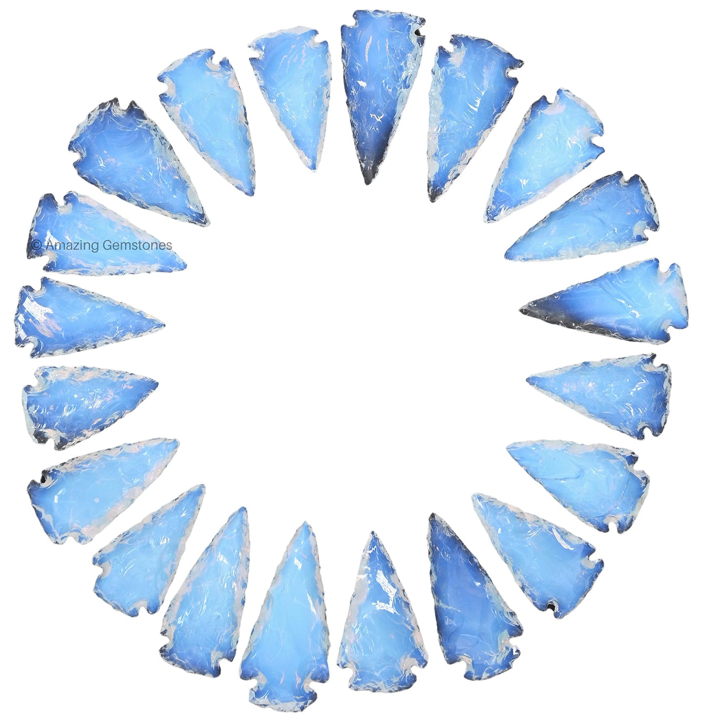 Amazing Gemstone 20 Pieces Opalite Arrowhead, Crystal and Healing Stone Flint Rock Arrow Head - 1 to 1.5 Arrowheads for DIY Project Craft Point Jewelry Making