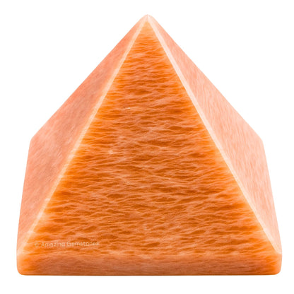 Amazing Gemstone Peach Moonstone Pyramid Crystal Healing Stones - 1.5" Great Pyramid Figurine of Natural Stone Pyramid for Meditation, Reiki, Chakra Balancing and Crystal Pyramids Grid