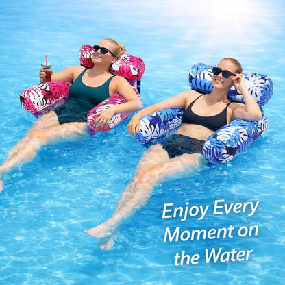 Pool Floats Adult 2 Pack, Inflatable Pool Float Chair, Portable Water Hammock for Summer Pool & Beach