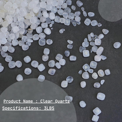 XMHOME 3 Pounds Clear Quartz Tumbled Stones Bulk - Polished Crystal Stones for Vase Filler, Healing, and Decoration Pebbles