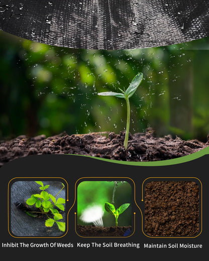 Pterying 13ftx108ft Weed Barrier Landscape Fabric Heavy Duty, Premium 5OZ Garden Geotextile Fabric, Outdoor Weed Blocker Fabric, for Driveway Mats, Erosion Control, Ground Cover Weed Barrier