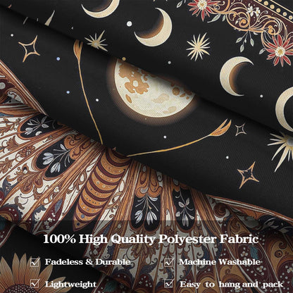 CKM-WOYIN Butterfly Tapestry Moon Star Retro Floral Sunflower Plant Tapestries for Bedroom Witchy Aesthetic Room Decor Tapestries Wall Hanging for Living Room, Bedroom, Dorm (60''×44'')