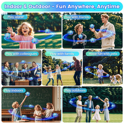 NWLAEWR Flying Orb Ball Toy, 2026 Upgrade Hand Controlled Hover Ball with LED Lights, 360° Rotating Boomerang Globe Cool Mini Drone, Ideal Birthday&Christmas Gift for Boys Girls-Bright Blue