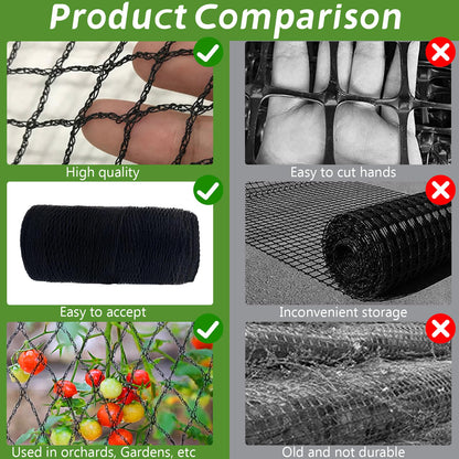 KEEPAA Heavy Duty Bird Netting - 0.6” Mesh UV Resistant Reusable Garden Net Easy Install Pest Barrier for Garden Beds Fruit Bushes Tomato Plants Patio Balcony Garden (15FT*35FT)