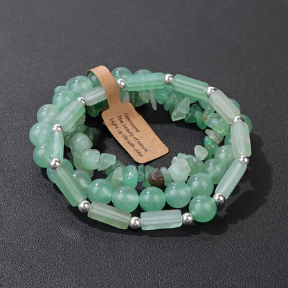 IVY TAILI 3Pcs Jade Bracelet for Women 8mm Green Aventurine Green Jade Beaded Bracelet Stretch Bracelet Set Jade Jewelry for Women