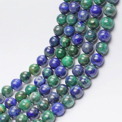 MJDCB 5A Natural Phoenix Lapis Lazuli Round Loose Beads for Jewelry Making DIY Bracelet Necklace 15'' (10mm)