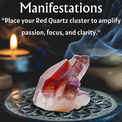 Amazing Gemstone Red Hematoid Quartz Crystals and Healing Stones Mineral Specimen - Premium Semi Precious Gem Stones for Spiritual Growth - Healing Crystals Geode Cluster Point for Meditation