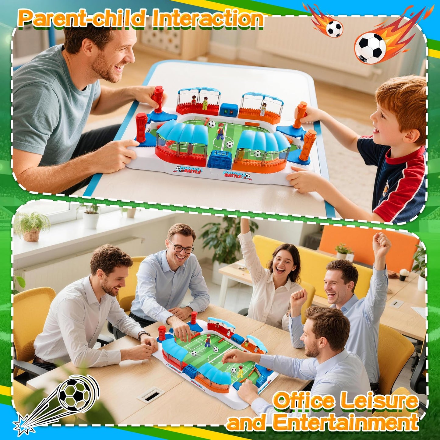 Mini Foosball Table Game Soccer Toys for Kids Ages 3 4 5 6 7 8-12 – Portable Soccer Board Game, Interactive Tabletop Sports Toy, for Boys Girls for Indoor Family Party, Playroom