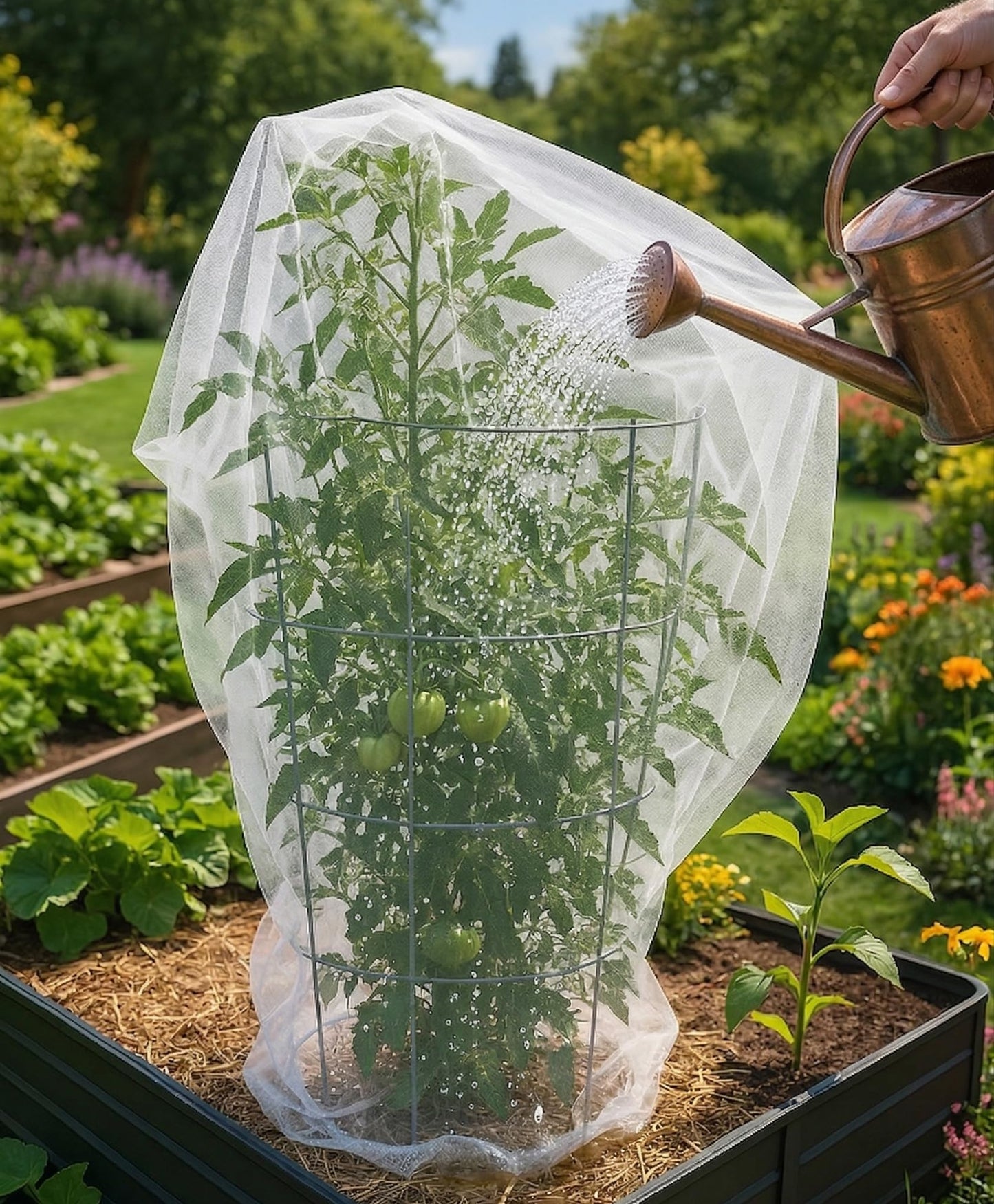 Fruit Tree Protection Bags 4x4.5 FT in 4 Pack | Multiple Size Garden Netting for Fruit & Vegetable Protection | White Plant Net Cover for Blueberry & Tomato | Bird & Insect Mesh Fabric Protector