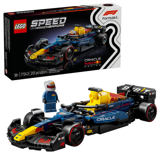 LEGO Speed Champions Oracle Red Bull Racing RB20 F1 Race Car Model Kits - Building Set for Adults, Ages 18+ with Realistic Features - Red Bull F1 DIY Crafts for Display - Gift Idea for Fans - 77243