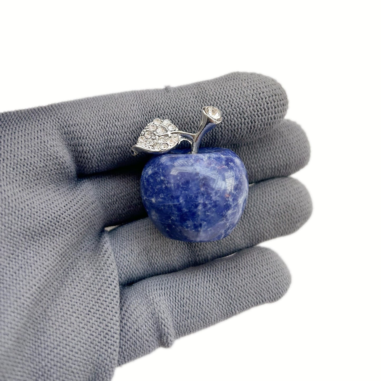 Sunshcat Natural Sodalite 1.18 Inchs Apple Crystal and Healing Stone Statues,Room Decoration Christmas Decorations Thanksgiving Gifts Office Gifts Collectibles