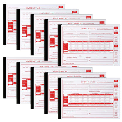 Weekgrat 10 Pack 2026 New Driver Daily Log Book 8.5" x 5.5" Log Book with Detailed Driver Vehicle Inspection Report Recap for Truck, 2-Ply Carbonless (Typical)