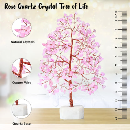 Crocon® Rose Quartz Crystals Tree, Birthday Gifts for Women, Mom, Girlfriend & Sister | Pink Room Decor Healing Crystals | House Warming Gifts Unique Spiritual Present Idea for Woman & Men Decoration