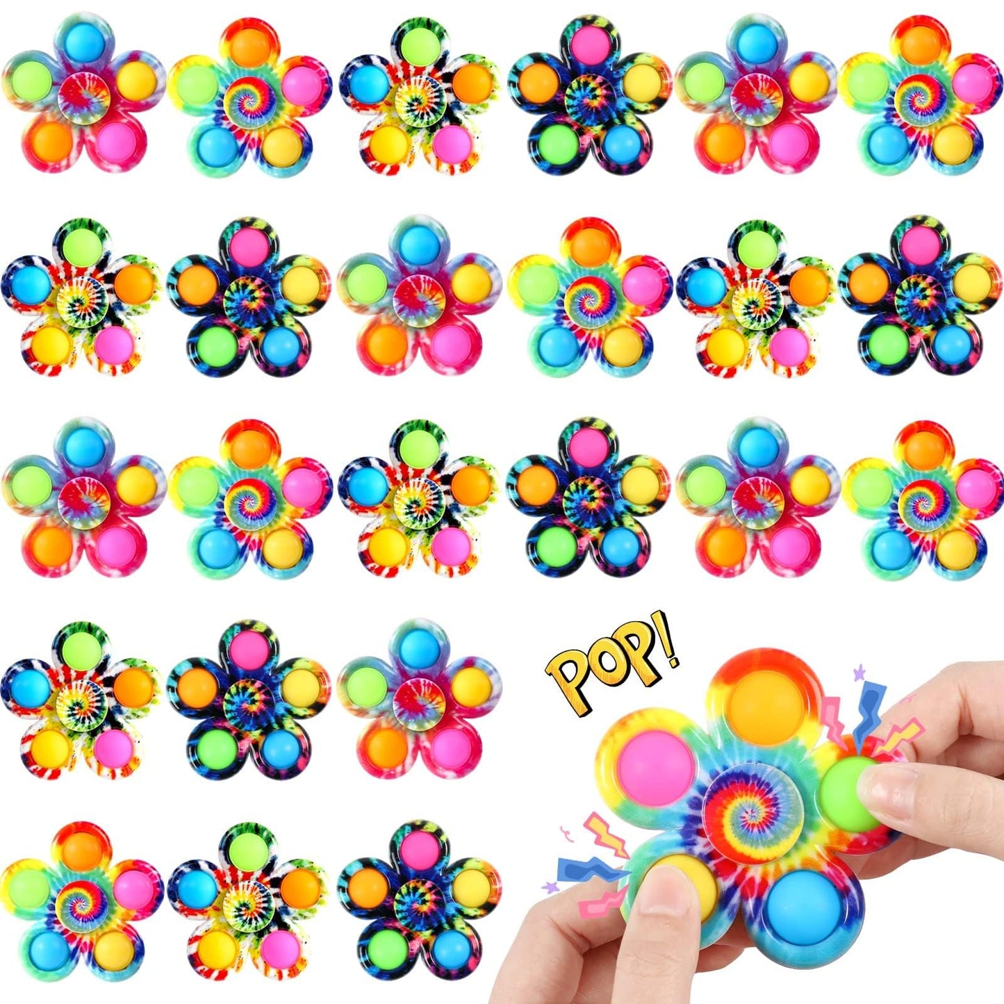 Gigilli 24 Pack Party Favors Fidget Spinners for Kids 4-8-12, Treasure Box Toys Classroom Prizes, Goodie Bags Stuffers Gifts for Kids 3-5, ADHD Pop Mini Fidget Toys Bulk, Adult Anxiety Sensory Toys