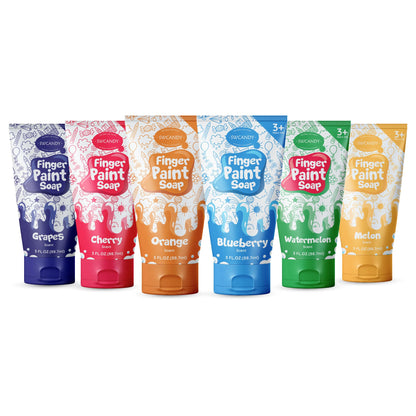 SWCANDY Bath Paint Soap Toys Kids Toddler 6 Pack Non-Toxic Washable Bathtub Paint for Finger Painting on Tub Walls Toy for Creative Play Fun Bath Art