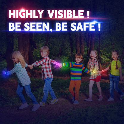 KIRALUMI 8 PCS LED Glow Bracelets, Light Up Bracelets for Kids Adults - Christmas Glow in The Dark Party Bracelets Favors Supplies for Concerts, Festivals, Game Prizes, Sports, Rave Accessories.