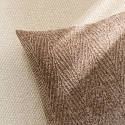 HALANS Spring Pillow Covers 12x20 Inch Set of 2, Soft Decorative Throw Pillow Covers with Leaves Texture, Hidden Zipper for Home Sofa Bed Couch (Tan, 12" x 20" (Pack of 2))
