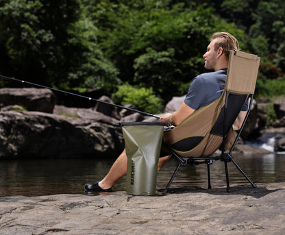 MARCHWAY Lightweight Folding High Back Camping Chair with Head Support, Stable Portable Compact for Outdoor Camp, Travel, Beach, Picnic, Festival, Hiking, Backpacking (Highback Khaki)