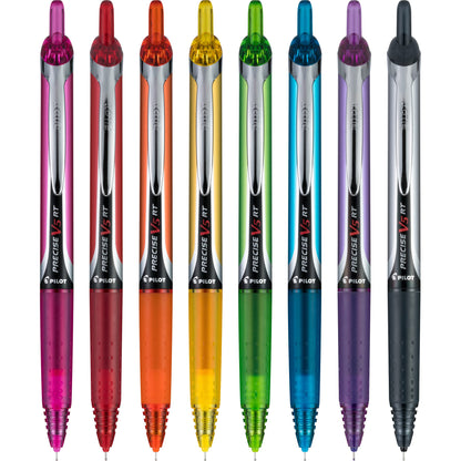 PILOT Precise V5 RT Extra-Fine Premium Retractable Rolling Ball Pens, 0.5mm, Assorted Colors, 8 Count (11890)