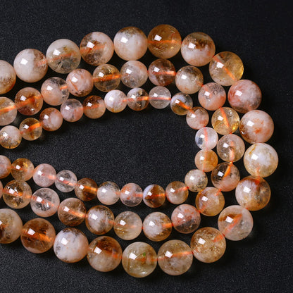 36PCS 10MM Natural Citrine Cloudy Lace Crystal Quartz Beads Healing Energy Gemstone Beads for Jewelry Making DIY Bracelet Necklace 15" (Cloud Citrine, 10mm)