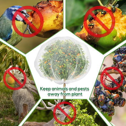 2PCS Fruit Tree Netting with Drawstring, 7 x 6ft Ultra-Fine Mesh Garden Insect & Bird Protection Cover, Breathable Reusable Tree Netting for Citrus, Apple, Peach & Shrubs