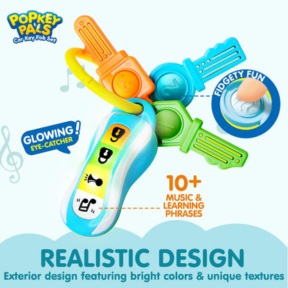 JOYIN Baby Musical Toy Phone and Car Keys Teether Set, 60+ Music and Learning Phrases, Baby Learning Toys 10 Months, Toddler Birthday Gifts for Girs Boy
