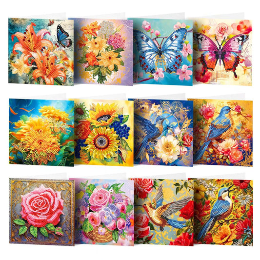 ycyingcheng Diamond Painting Greeting Cards, 5D Rhinestone Art Greeting Card for Holidays Festival Craft Gift Your Girlfriend Birthday Card Christmas Cards (DP054)