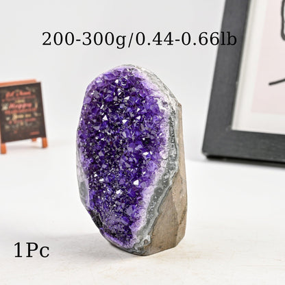 CrystalHola 200-700g Selected Raw Geode Quartz Cluster Home Feng Shui Ornaments Energy Stone Healing Tools Meditation Feng Shui Decoration,Stone Display Piece, Mineral Specimen (Purple, 200-300g)