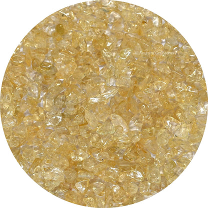 Citrine Pre Drilled Crystal Crushed Chips Beads for Bracelets Making, DIY Handmade Natural Healing Crystals (25 Inch Strand)