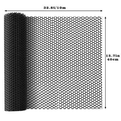 32.8 FT x 15.7 in Roll Mesh Fence, Versatile Black Plastic Fencing & Netting, Cuttable Animal Wire Mesh Fence, Durable Tree Trunk Protector, Suitable for Cat Dog Rabbit Barrier and Plant Protectors