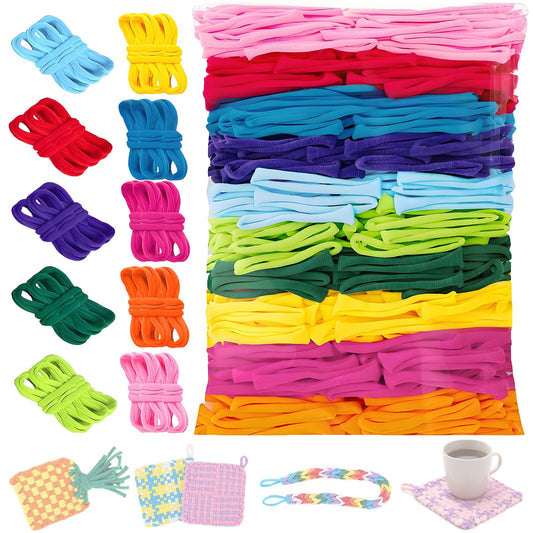 Sidasion 800 PCS Weaving Loom Loops Kit,Multiple Color Potholder 7 inch Durable Pastel DIY Crafts Projects for Adults,Flexible Colorful Loops, Ideal Gift(10 Rainbow)