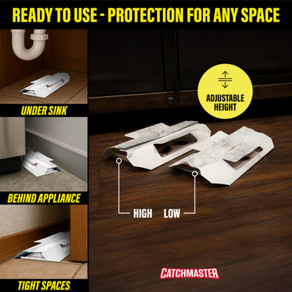 Catchmaster Cockroach Trap with Powerful Food-Based Bait – Glue Traps (10-Pk) Roach Killer for House – Kitchen, Bathroom & Garage, Indoor Pest Control and Bug Catcher Solution