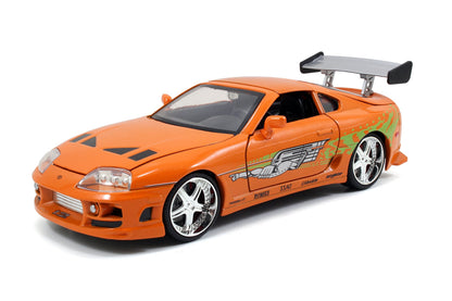 Jada Toys Fast & Furious 1:24 Brian's Toyota Supra Die-cast Car, Toys for Kids and Adults, Orange (97168)